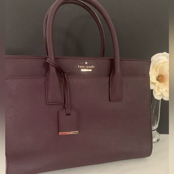 Kate Spade Cameron St Candace Satchel & Saffiano Leather Wallet In Blackberry - Picture 10 of 13